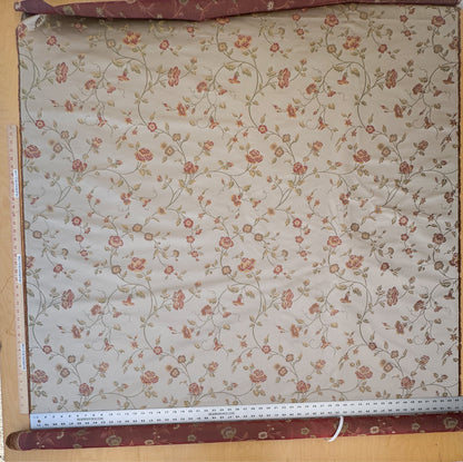 BY Yard Kravet Villa Carlotta Pongee 100% silk Lampas Chinoiserie Peony Rose Vine Pale Gold MSRP USD 354/Y