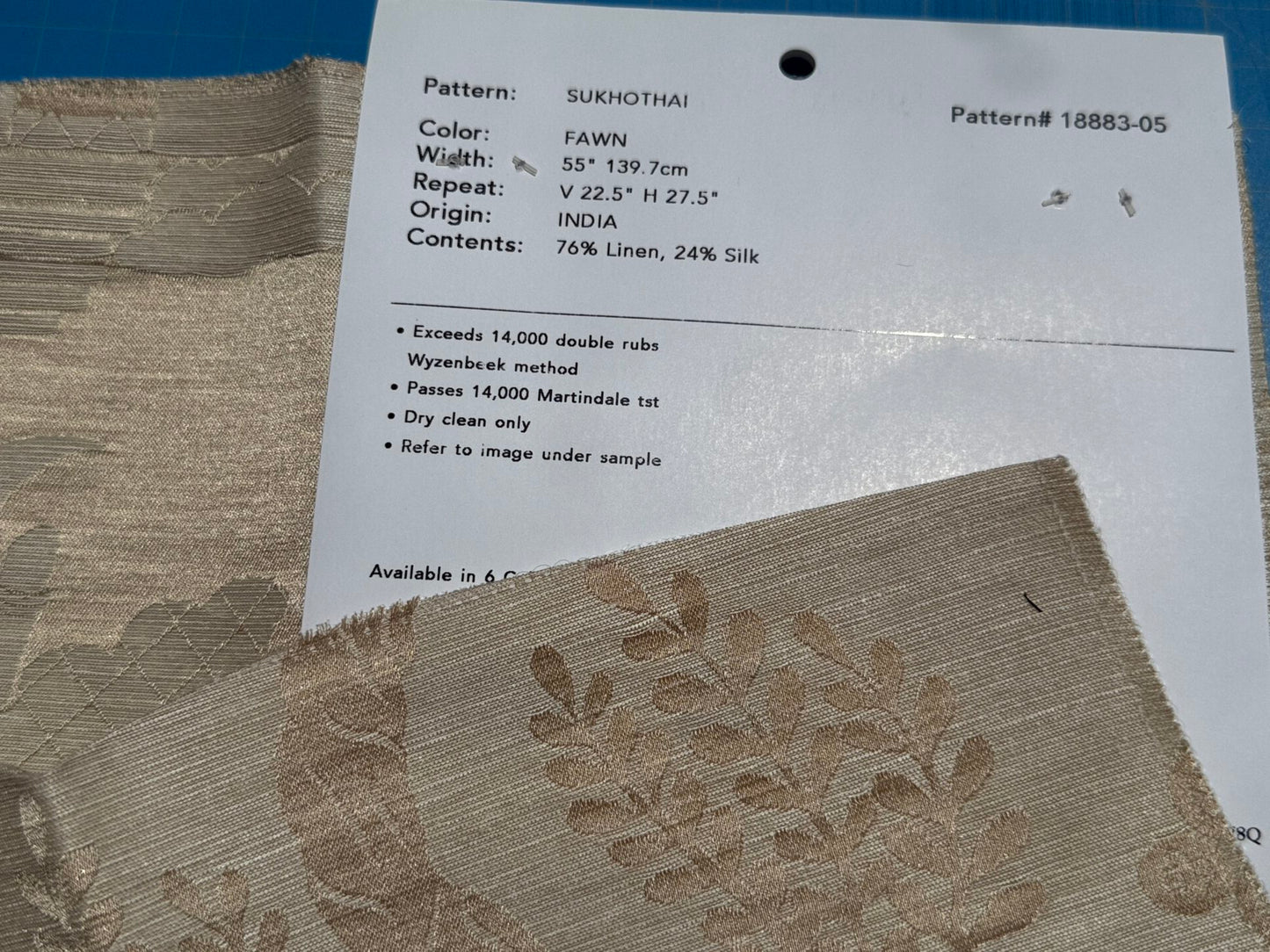 Special Order Clarence House Sukhothai Linen Silk Fawn Brown Asian Damask MSRP USD 356/y