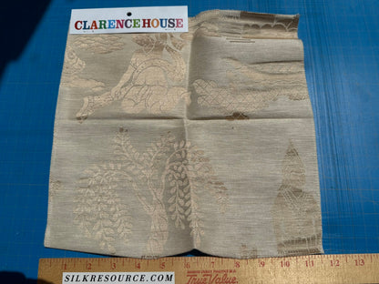 Special Order Clarence House Sukhothai Linen Silk Fawn Brown Asian Damask MSRP USD 356/y