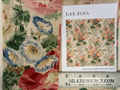 Lee Jofa Hollyhock HDB Multi Linen Print Floral Botanical MSRP USD796/y Special Order