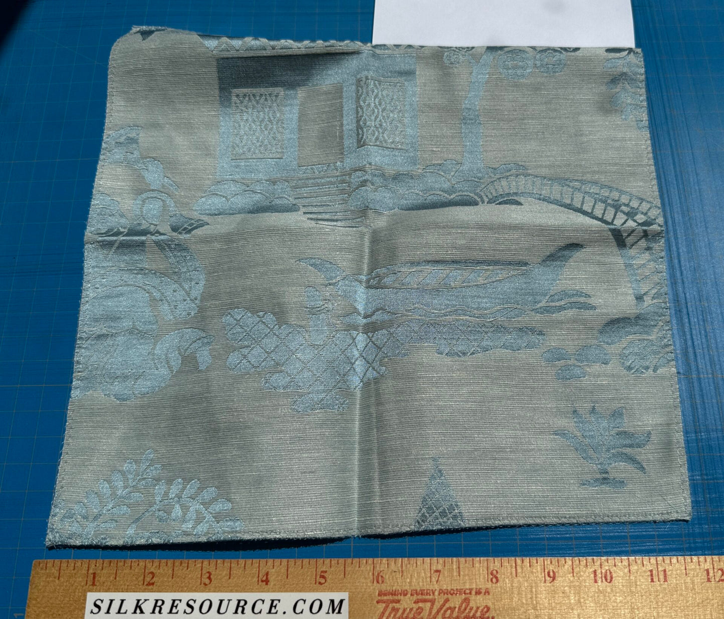 Special Order Clarence House Sukhothai Linen Silk Azure Blue Asian Damask MSRP USD 356/y
