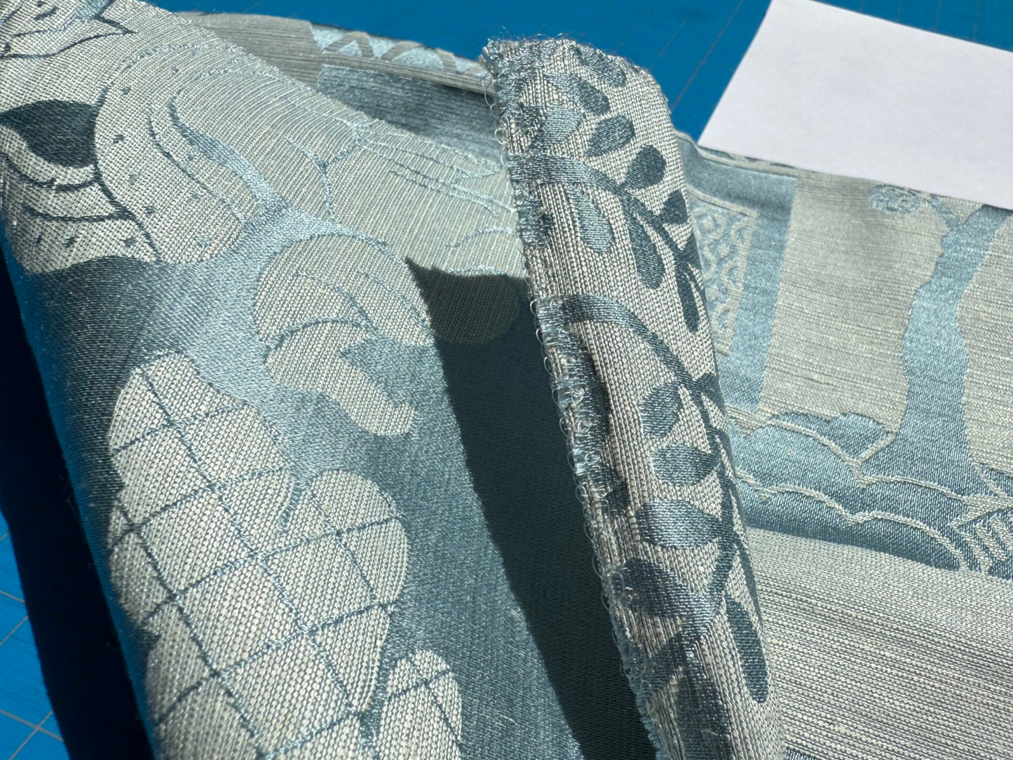 Special Order Clarence House Sukhothai Linen Silk Azure Blue Asian Damask MSRP USD 356/y