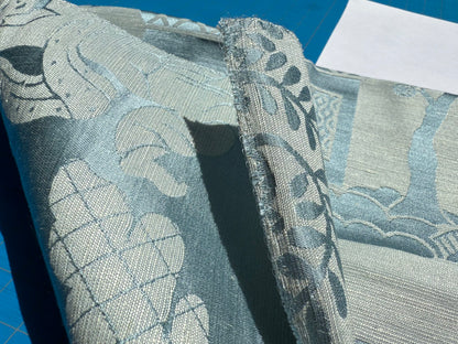 Special Order Clarence House Sukhothai Linen Silk Azure Blue Asian Damask MSRP USD 356/y