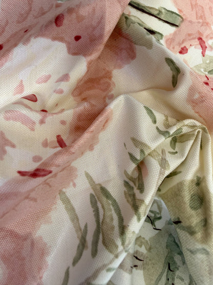 Lee Jofa Hollyhock HDB Coral Olive Cotton Floral Botanical MSRP USD796/y Special Order