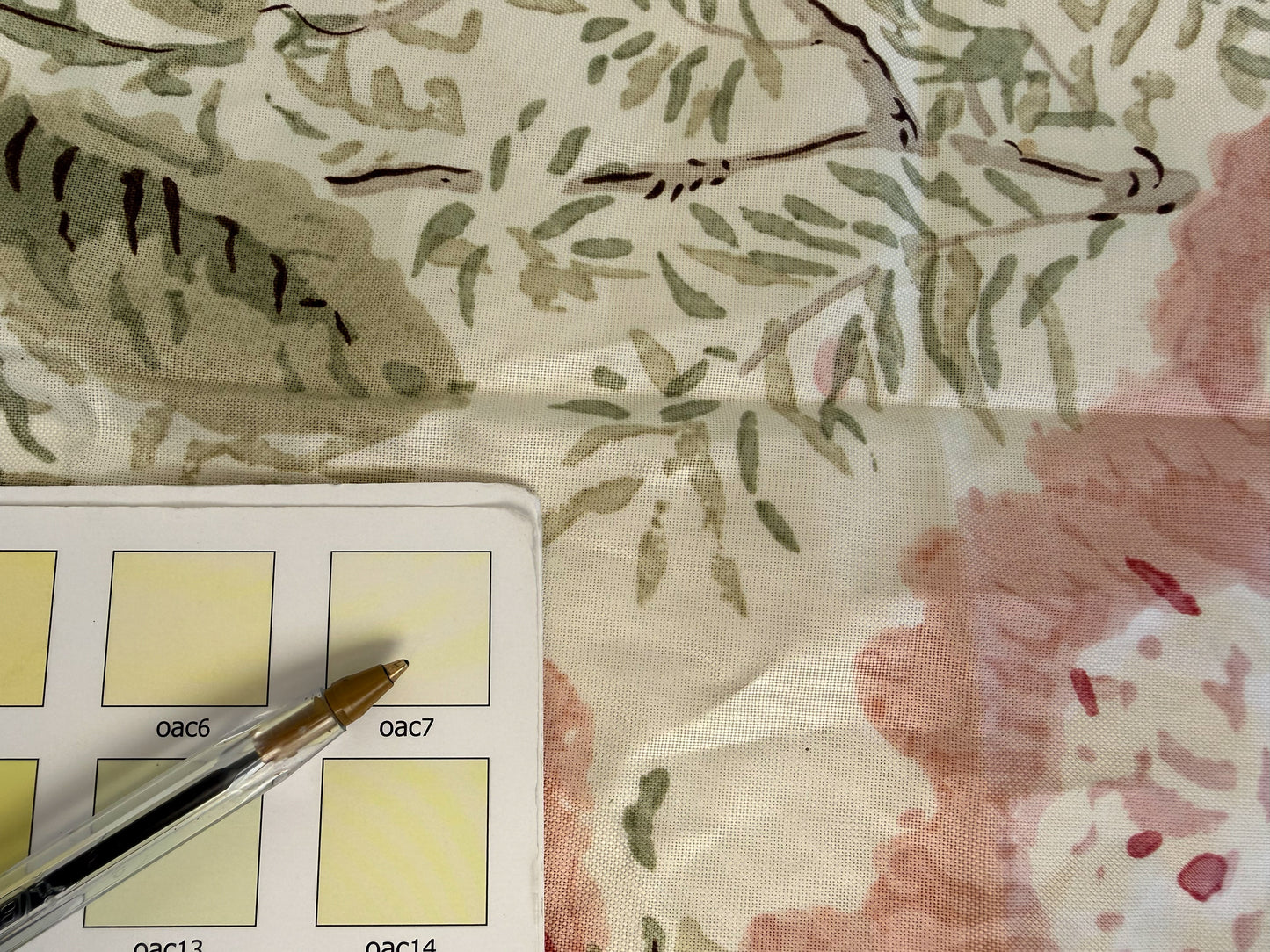Lee Jofa Hollyhock HDB Coral Olive Cotton Floral Botanical MSRP USD796/y Special Order
