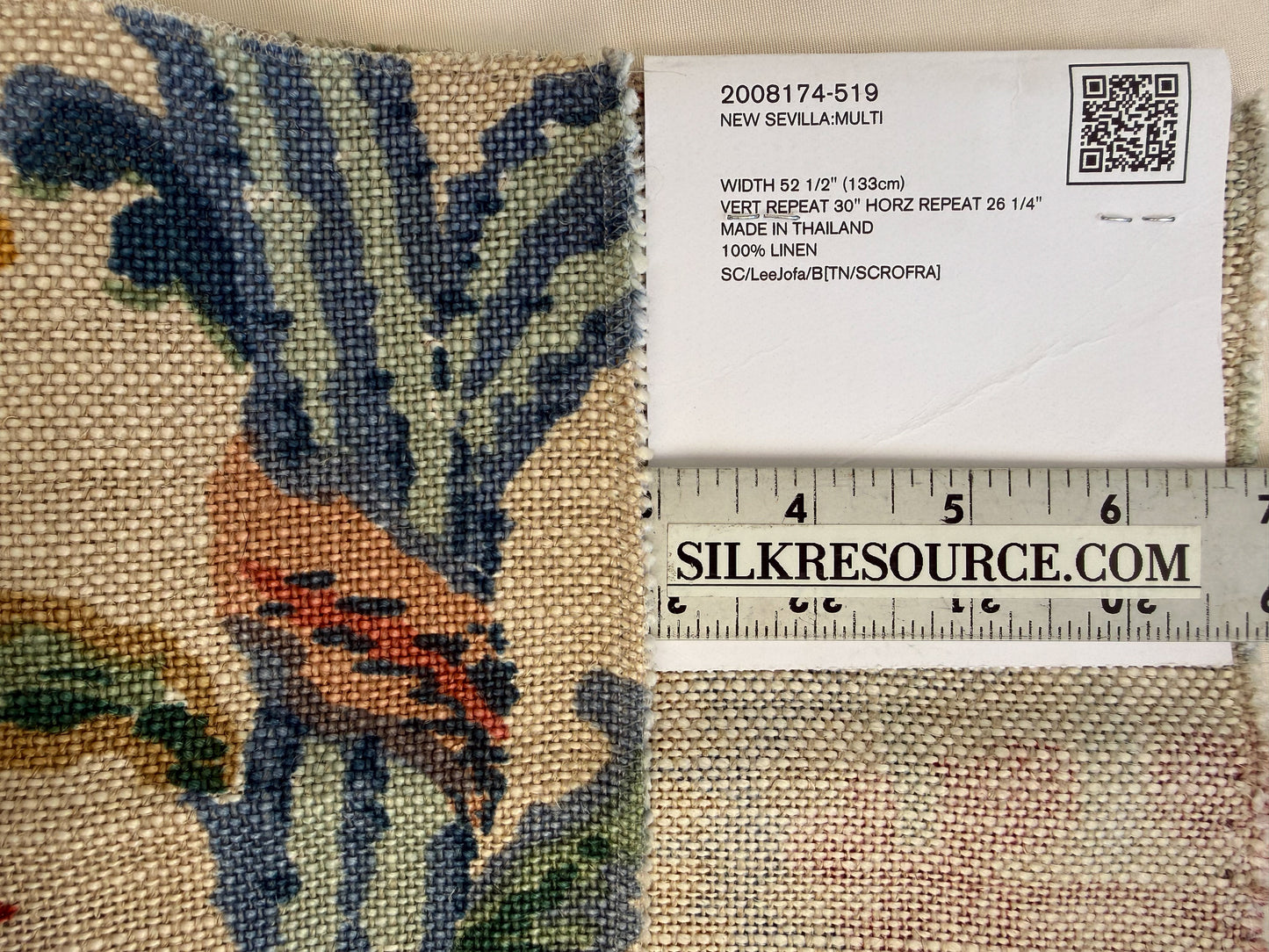 Special Order Lee Jofa  New Sevilla - Multi Medallion Suzani Persian Blue Red White Linen