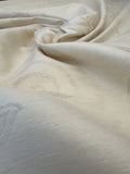 By Yard Scalamandre Soren Ivory White Modern Scandinavian Crewel Foliage Vine Linen MSRP USD 312/Y