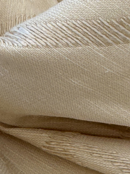 By Yard Scalamandre Soren Ivory White Modern Scandinavian Crewel Foliage Vine Linen MSRP USD 312/Y
