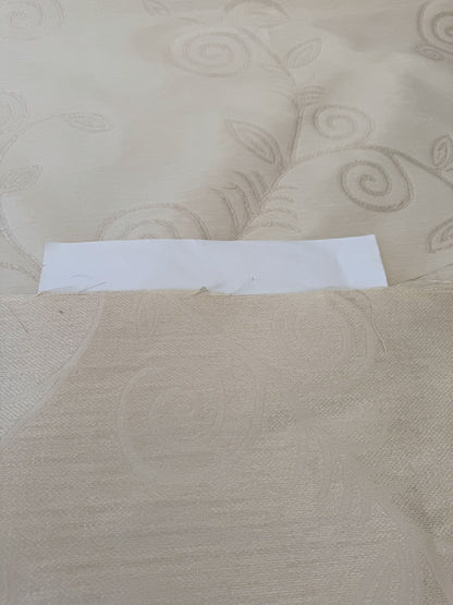 By Yard Scalamandre Soren Ivory White Modern Scandinavian Crewel Foliage Vine Linen MSRP USD 312/Y