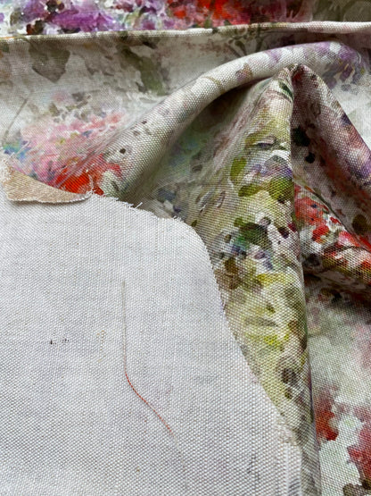 42 Berkbox77 Square Printed Fabrics by Old World Weavers Parc Oriental Moss Flame French Impressionist 1.2yd x 26" MSRP USD 318/Y