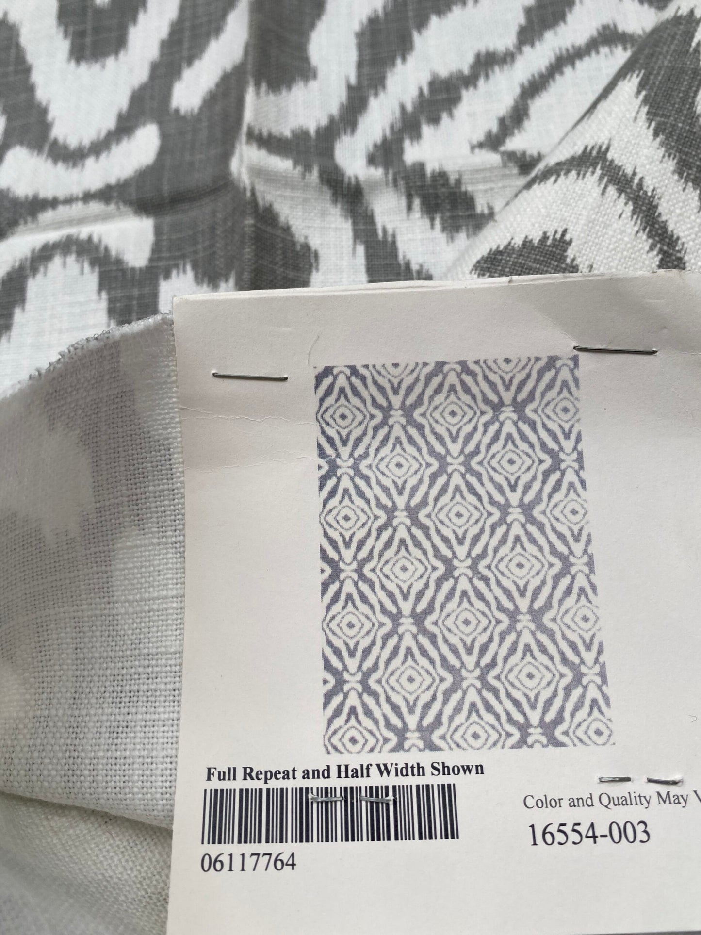 43 Berkbox77 Square Printed Fabrics by Scalamandre  Zanzibar Ikat Smoke Grey Cotton Heavy MSRP USD 254.80/y