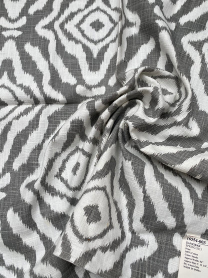 43 Berkbox77 Square Printed Fabrics by Scalamandre  Zanzibar Ikat Smoke Grey Cotton Heavy MSRP USD 254.80/y