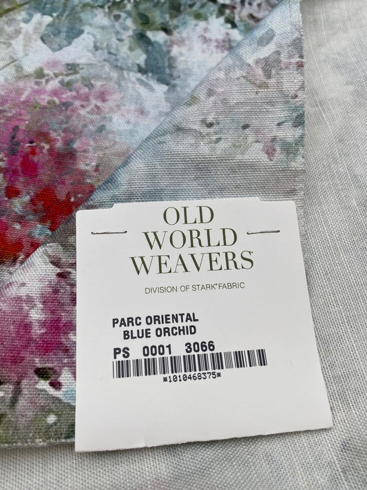 44 Berkbox77 Square Printed Fabrics by Old World Weavers Park Oriental Blue Orchid Flame French Impressionist MSRP USD 318/Y