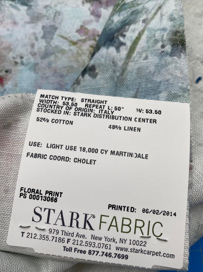 44 Berkbox77 Square Printed Fabrics by Old World Weavers Park Oriental Blue Orchid Flame French Impressionist MSRP USD 318/Y