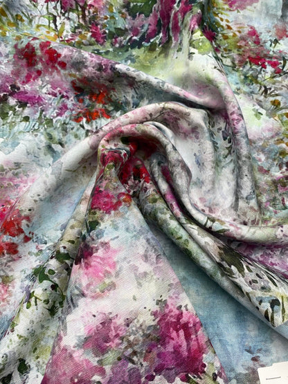 44 Berkbox77 Square Printed Fabrics by Old World Weavers Park Oriental Blue Orchid Flame French Impressionist MSRP USD 318/Y