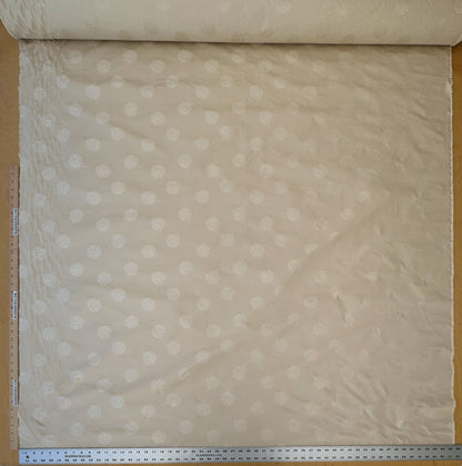 By Yard  100% Silk Damask Loop Doodle "vanilla" Ecru Beige Cream MSRP USD 200+/Y