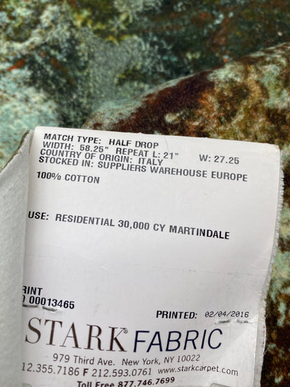 45 Berkbox77 Square Printed Fabrics by Jean Paul Gaultier Lelievre Oxydation Jade  Cotton Abstract Green MSRP USD 500+/yard