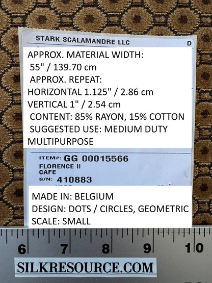 Scalamandre Florence II Cafe  Brown Dots Circle Geometric MSRP USD492/y