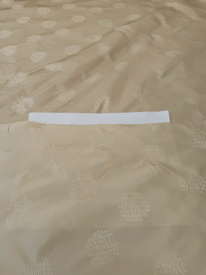 By Yard  100% Silk Damask Loop Doodle "vanilla" Ecru Beige Cream MSRP USD 200+/Y
