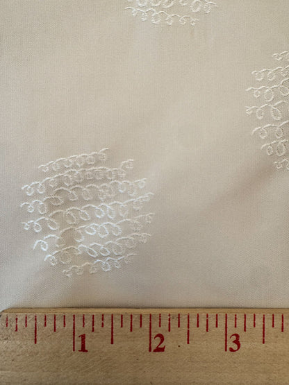 By Yard  100% Silk Damask Loop Doodle "vanilla" Ecru Beige Cream MSRP USD 200+/Y