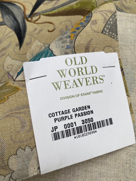 47 Berkbox77 Square Printed Fabrics by Old World Weavers Cottage Garden Purple Passion MSRP USD 204/yard
