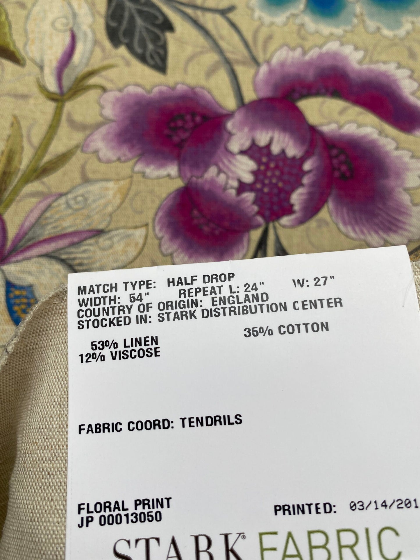 47 Berkbox77 Square Printed Fabrics by Old World Weavers Cottage Garden Purple Passion MSRP USD 204/yard