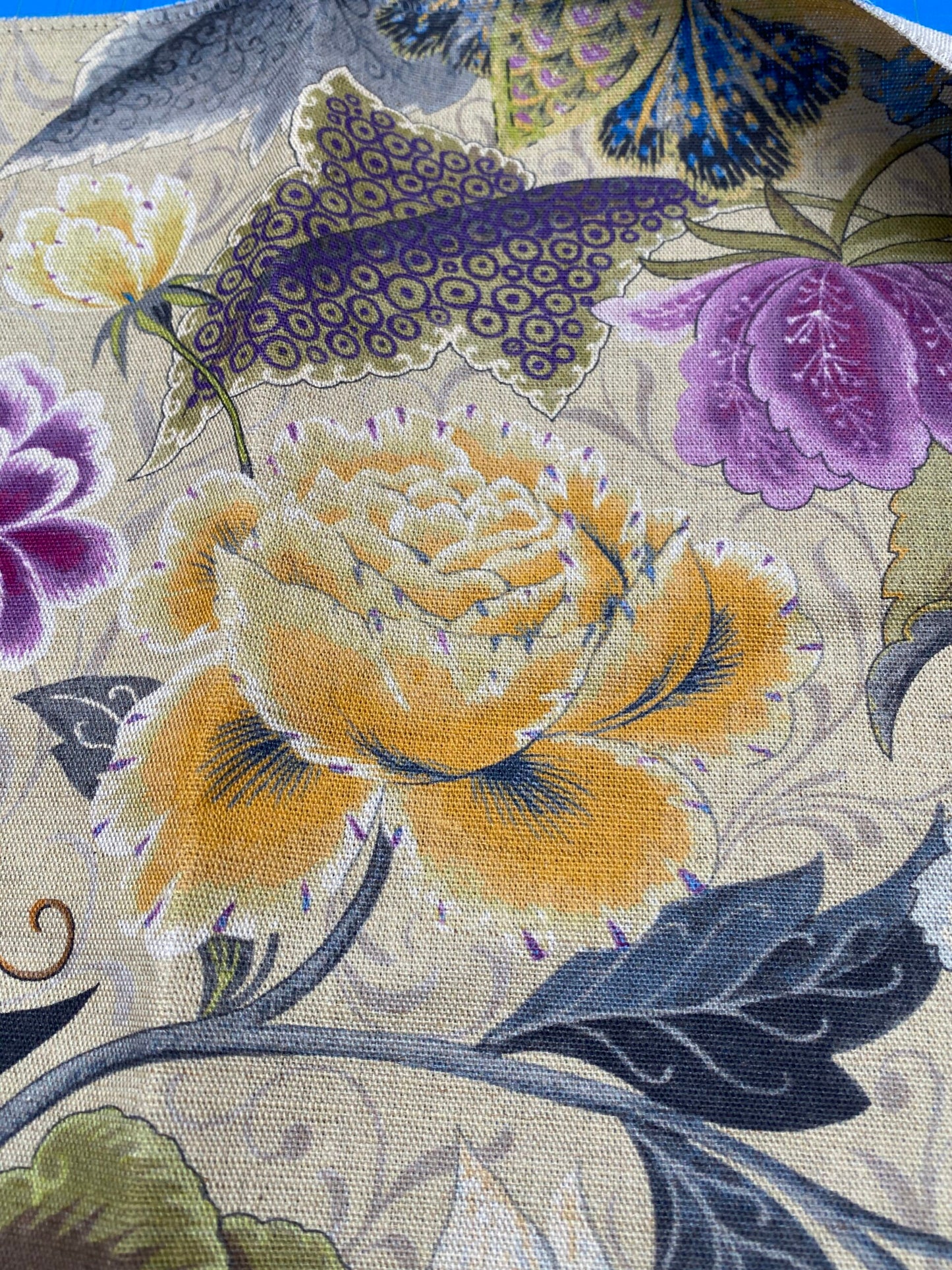 47 Berkbox77 Square Printed Fabrics by Old World Weavers Cottage Garden Purple Passion MSRP USD 204/yard