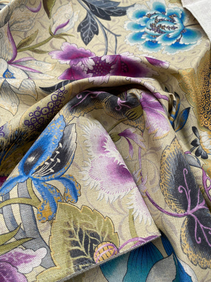 47 Berkbox77 Square Printed Fabrics by Old World Weavers Cottage Garden Purple Passion MSRP USD 204/yard