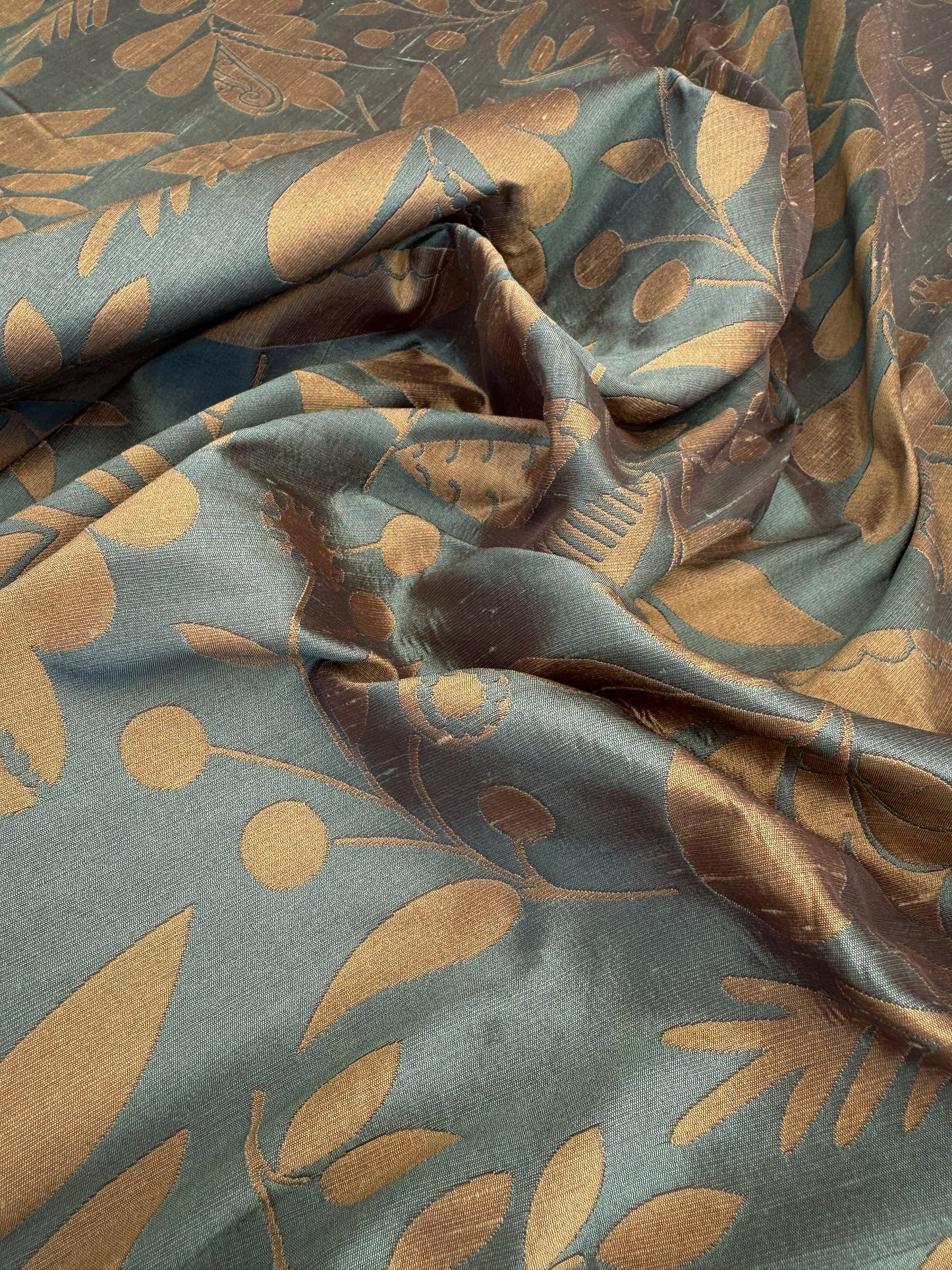 100% Silk Damask Fairy Tale Tree Of Life "teal" Blue Thick Josef Frank -By The Yard - MSRP USD356/Y