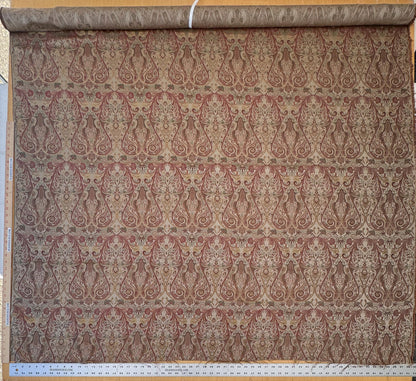 Scalamandre Baranzelli Regency 100%silk Lampas Red Green Renaissance Paisley Extra Wide -By The Yard
