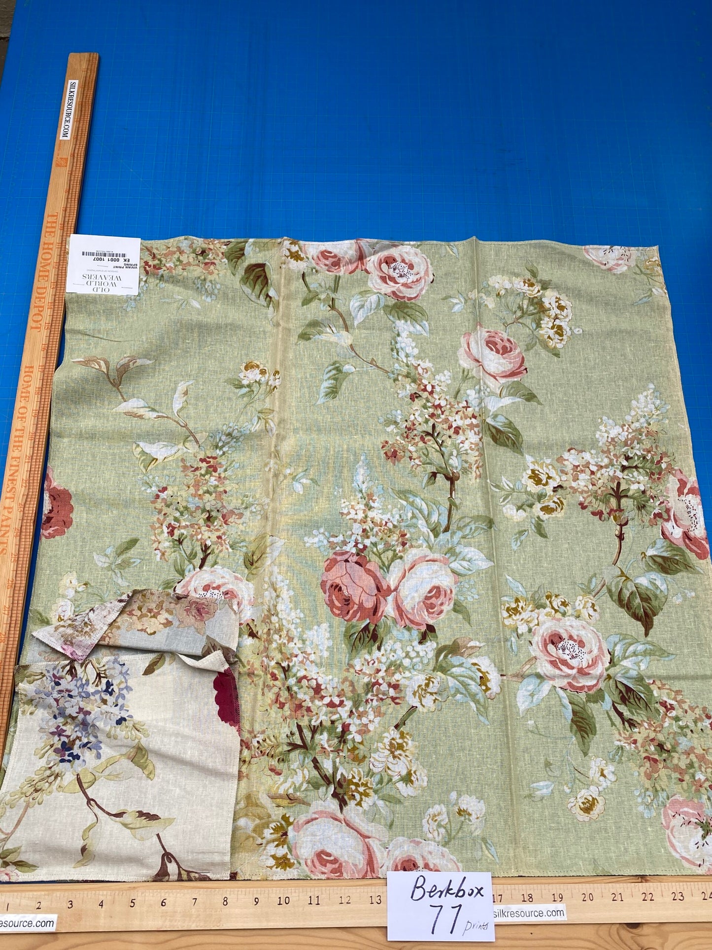 53 Berkbox77 Square Printed Fabrics by Old World Weavers Vivian Print Spring Green Floral MSRP USD 300+/yard