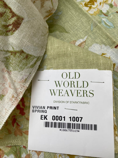 53 Berkbox77 Square Printed Fabrics by Old World Weavers Vivian Print Spring Green Floral MSRP USD 300+/yard