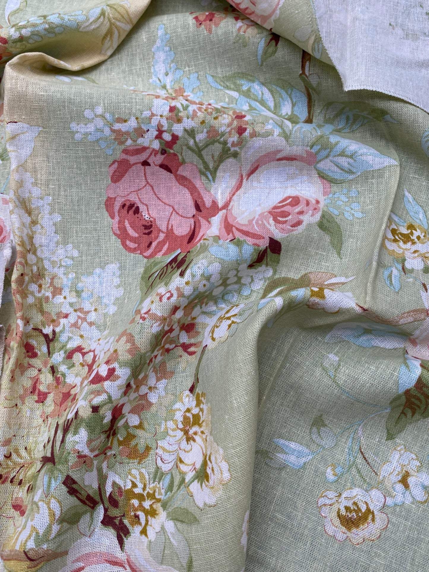 53 Berkbox77 Square Printed Fabrics by Old World Weavers Vivian Print Spring Green Floral MSRP USD 300+/yard