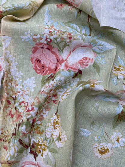 53 Berkbox77 Square Printed Fabrics by Old World Weavers Vivian Print Spring Green Floral MSRP USD 300+/yard