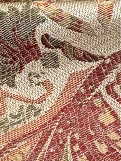 Scalamandre Baranzelli Regency 100%silk Lampas Red Green Renaissance Paisley Extra Wide -By The Yard