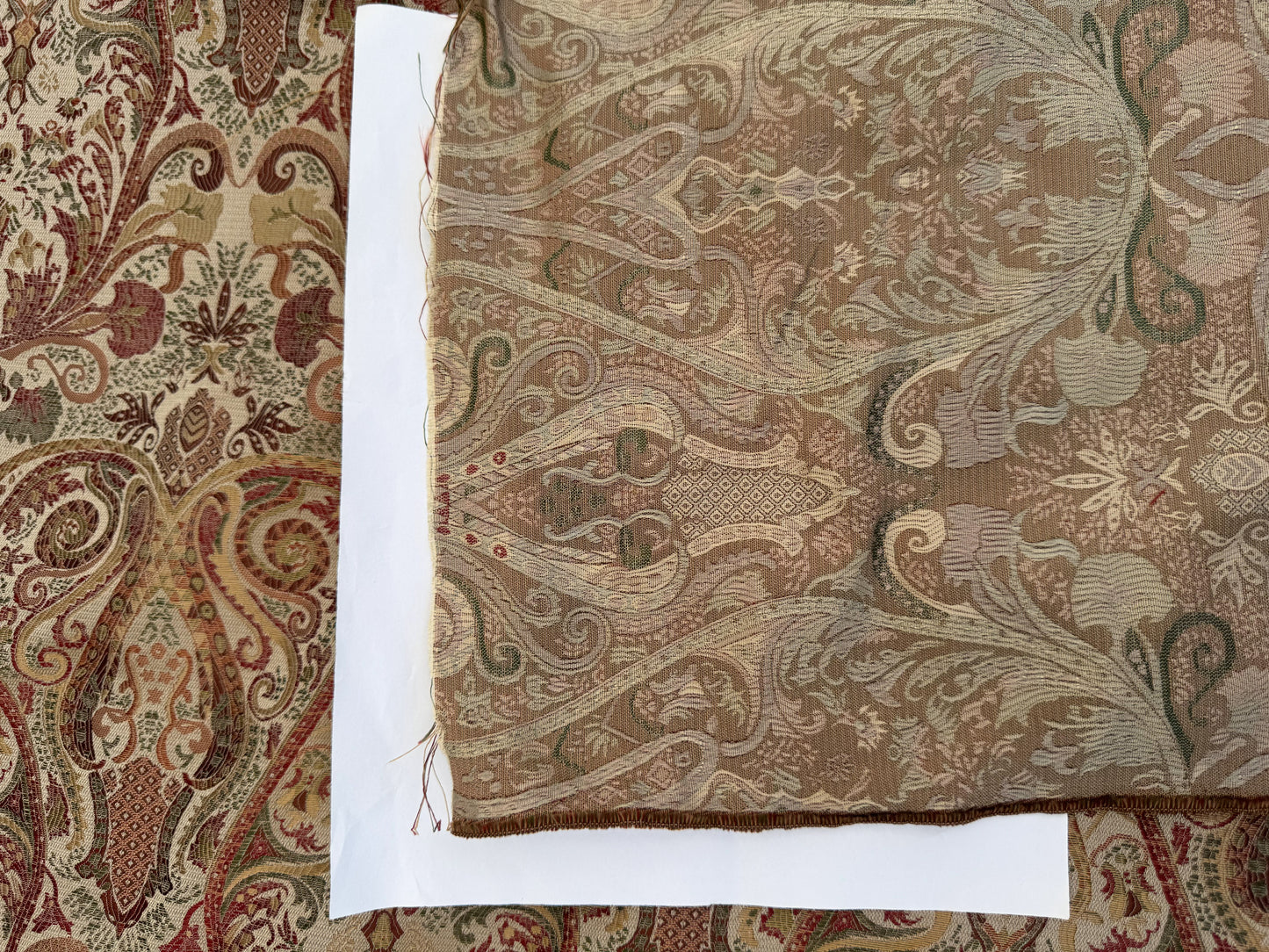 Scalamandre Baranzelli Regency 100%silk Lampas Red Green Renaissance Paisley Extra Wide -By The Yard