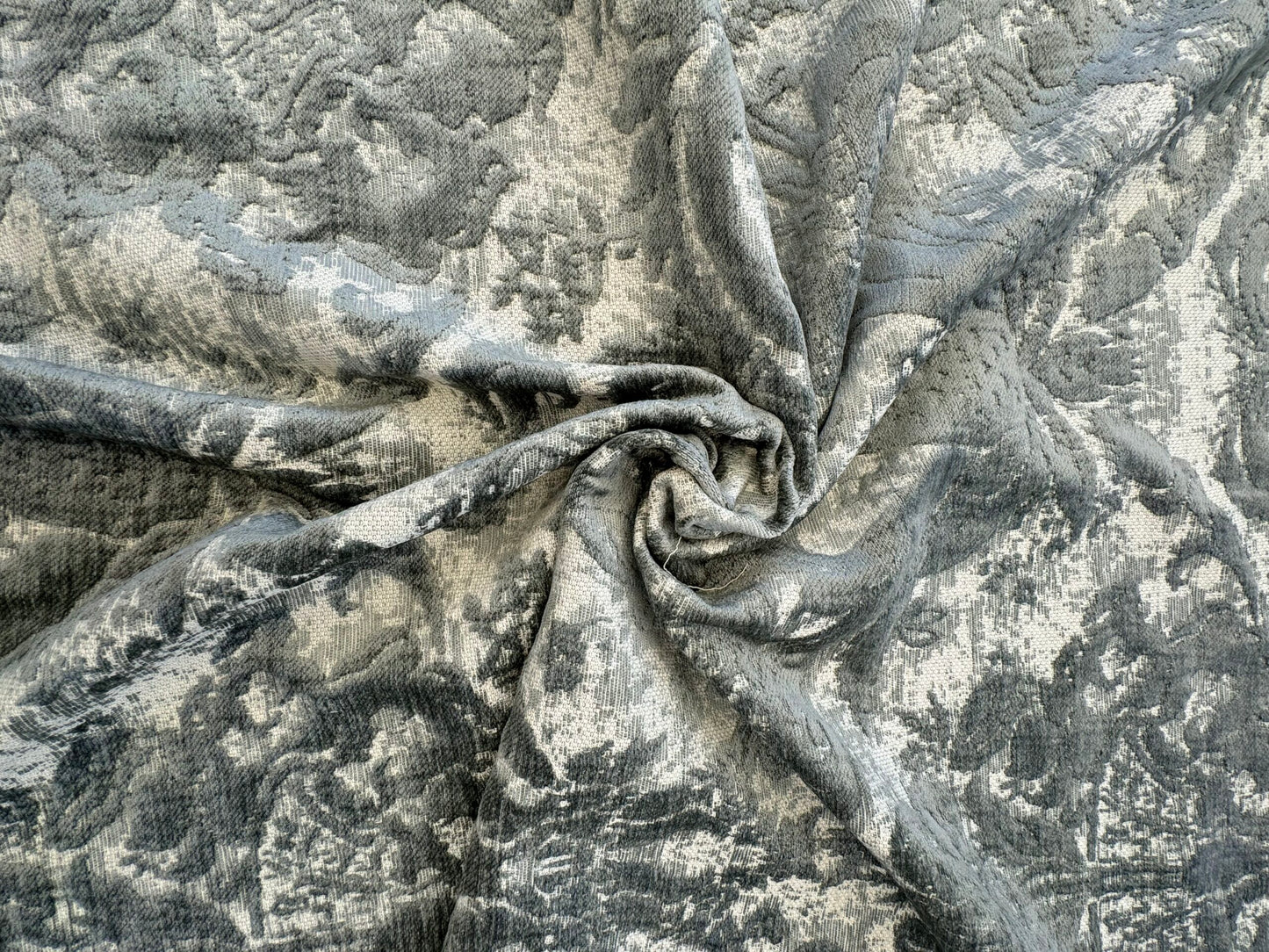 Scalamandre Amadeus Sea Foam Gray Damask Floral MSRP USD188/y