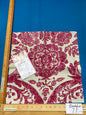 55 Berkbox77 Square Printed Fabrics by Scalamandre Luciana Damask Print Raspberry Linen Red White MSRP USD346/y