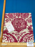 55 Berkbox77 Square Printed Fabrics by Scalamandre Luciana Damask Print Raspberry Linen Red White MSRP USD346/y