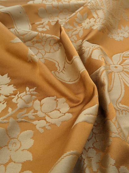 Scalamandre Tassinari & Chatel Marivaux Safran Orange Saffron Red French Court Silk Lampas Neoclassism Flower Basket MSRP USD690/y