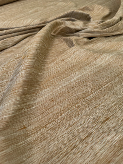 Schumacher Raw Silk Gold and Silver Winter Harvest Metallic Heavy Strie- By The Yard -MSRP USD248/Y