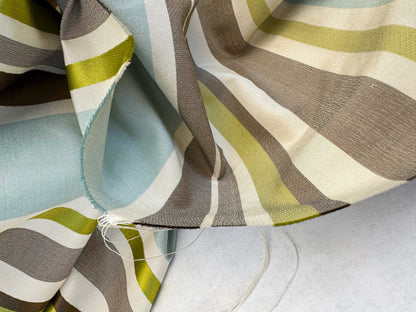 Scalamandre Tango Aqua/Multi Blue Green Rainbow Stripe 100% Silk Jacquard MSRP USD 324/y