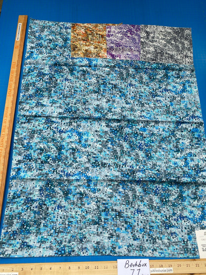 58 Berkbox77 Square Printed Fabrics by Grey Watkins Anantara Reef Blue Marine Abstract 1yd x 27" MSRP USD318/y