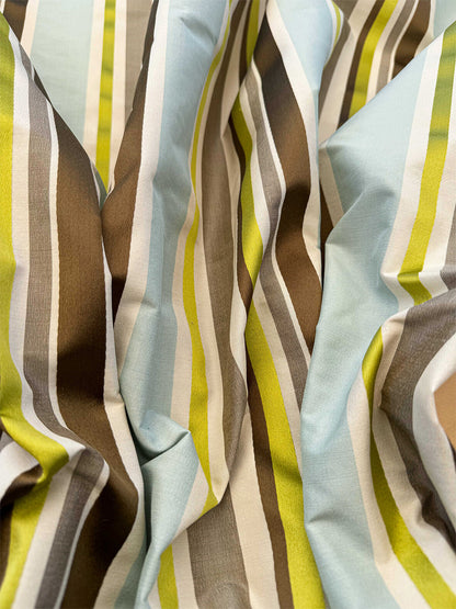 Scalamandre Tango Aqua/Multi Blue Green Rainbow Stripe 100% Silk Jacquard MSRP USD 324/y
