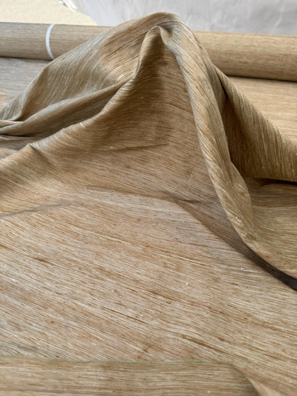 Schumacher Raw Silk Gold and Silver Winter Harvest Metallic Heavy Strie- By The Yard -MSRP USD248/Y