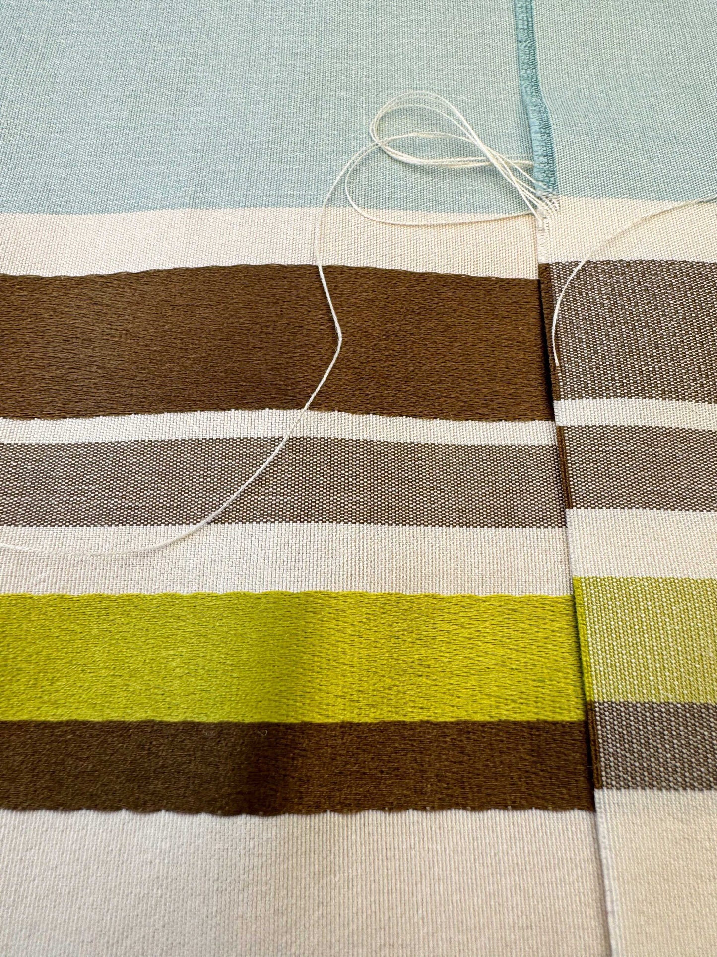 Scalamandre Tango Aqua/Multi Blue Green Rainbow Stripe 100% Silk Jacquard MSRP USD 324/y