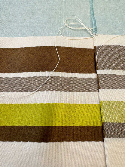 Scalamandre Tango Aqua/Multi Blue Green Rainbow Stripe 100% Silk Jacquard MSRP USD 324/y