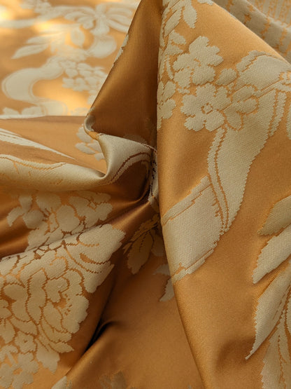 Scalamandre Tassinari & Chatel Marivaux Safran Orange Saffron Red French Court Silk Lampas Neoclassism Flower Basket MSRP USD690/y