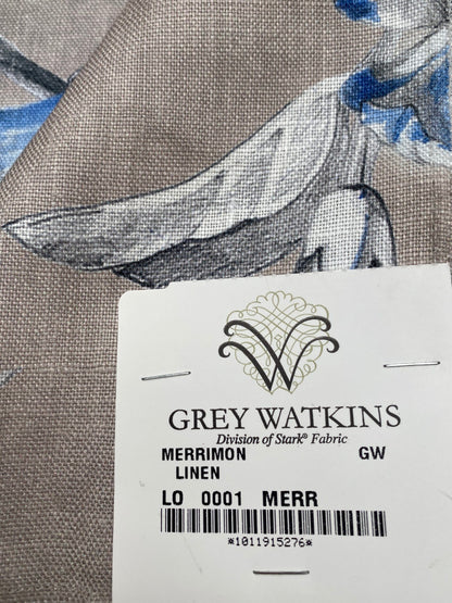 59 Berkbox77 Square Printed Fabrics by Grey Watkins Merrimon Linen Gray White MSRP USD346/y