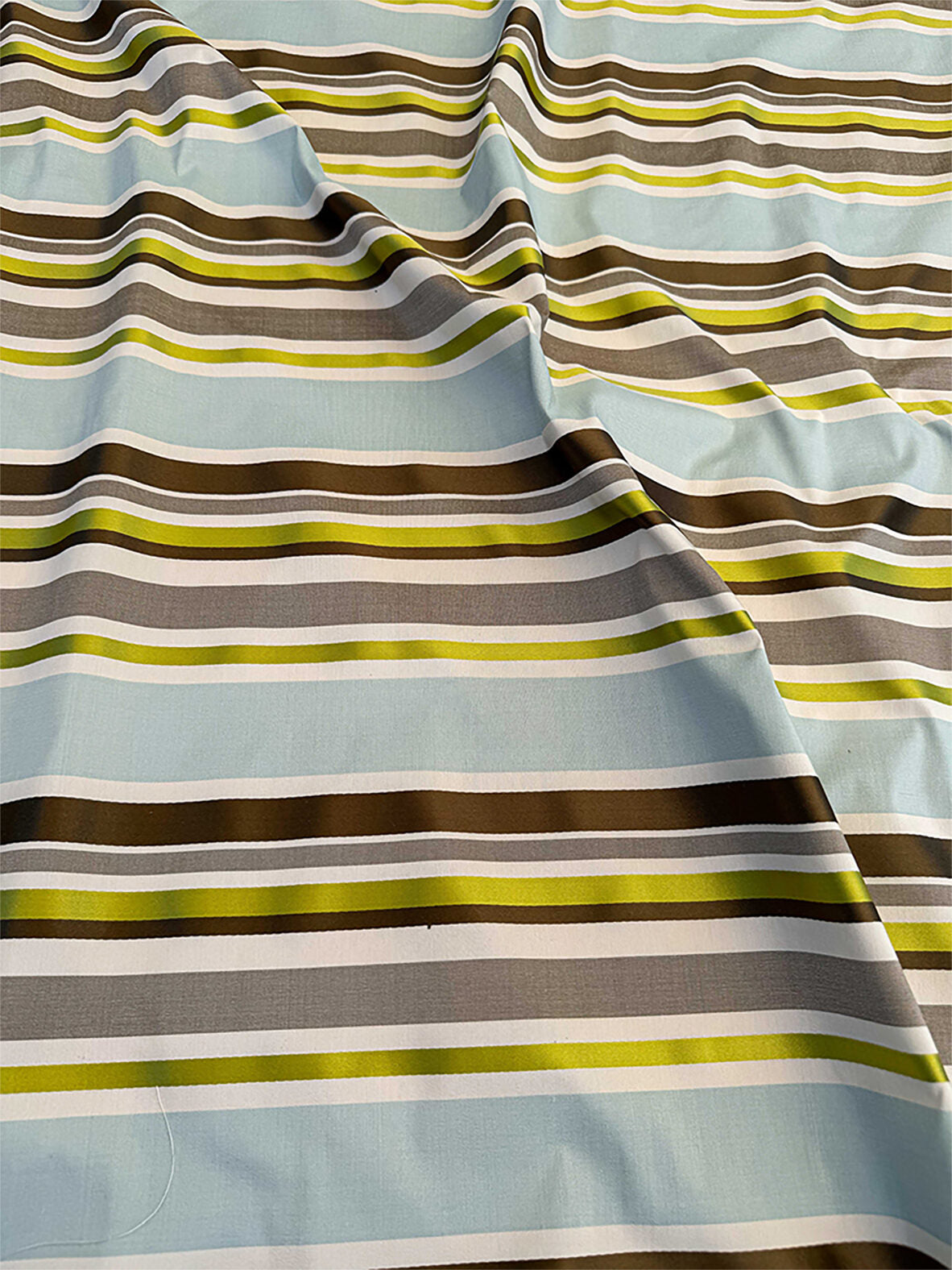 Scalamandre Tango Aqua/Multi Blue Green Rainbow Stripe 100% Silk Jacquard MSRP USD 324/y